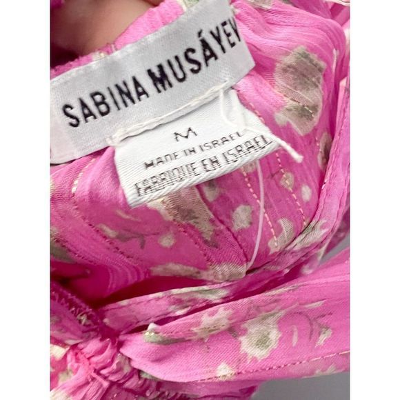 NWT Sabina Musayev Florian Floral Maxi Dress in Pink Chiffon - Picture 9 of 11